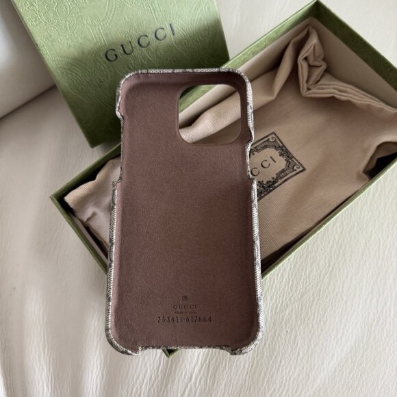 NEW GUCCI 753611 Offidia GG Pattern PVC iPhone 14Pro Max Compatible iPhone - Picture 2 of 4
